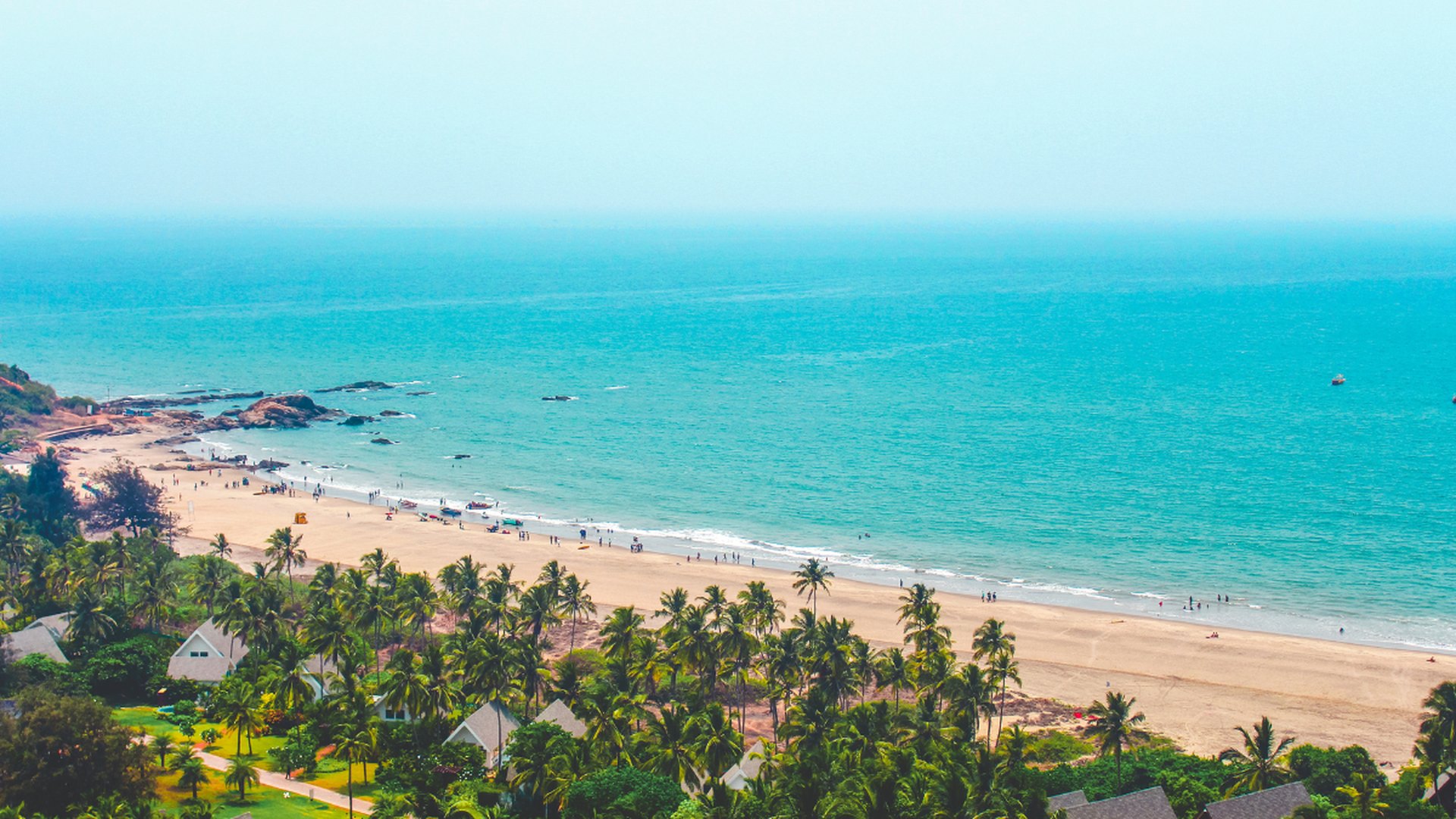 Vagator beach coastline in Goa