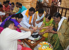 Temple pooja ceremony during pilgrimage tour