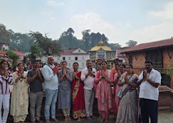 Devotees at a South Indian temple visit